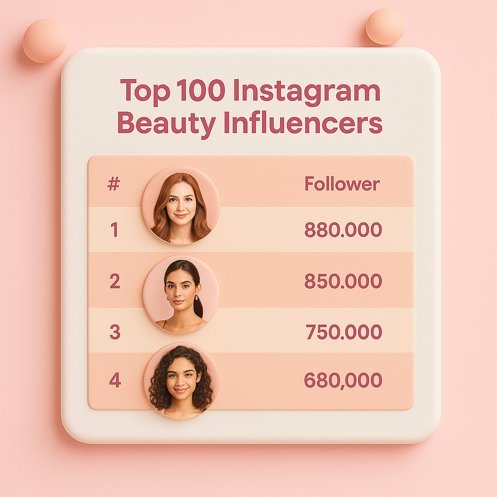 Top 100 Beauty Influencer Visual