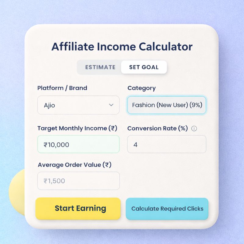 Affiliate Income Calculator Visual